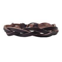 Pulseira Bracelete Masculina Marrom Trançado Ajustável Pulseira Bracelete Masculina Marrom Trançado Ajustável