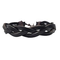 Pulseira Bracelete Masculina Preta Trançado Ajustável Pulseira Bracelete Masculina Preta Trançado Ajustável