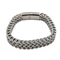 Pulseira Bracelete Masculina Trançada Grossa Aço Inox Resistente