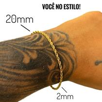 Pulseira Bracelete Masculino Baiano 2mm Banhada Ouro 18k