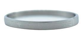 Pulseira Bracelete Masculino Pai Nosso Aço Inox Prata