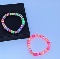 Pulseira Bracelete Miçangas Disco Fimo Disquinhos Emborrachado Coloridos Adulto e Infantil Tendência Moda Verão Praia Pulseira Bracelete Miçangas Disco Fimo Disquinhos Emborrachado Coloridos Adulto e Infantil Tendência Moda Verão Praia