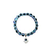 Pulseira bracelete olho grego mau olhado berloque hamsa azul