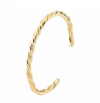 Pulseira bracelete ondulado banhado a ouro 18k