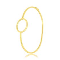 Pulseira Bracelete Ouro 18k Aro Círculo Bola Espelhado BRA005