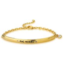 Pulseira Bracelete Pai Nosso Banhada a Ouro 18k