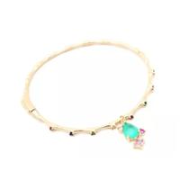 Pulseira Bracelete Pedra Turmalina Fusion Gota Rígido
