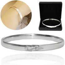 Pulseira Bracelete Redondo Grosso Feminina Prata 21Cm 6mm Pulseira Bracelete Redondo Grosso Feminina Prata 21Cm 6mm