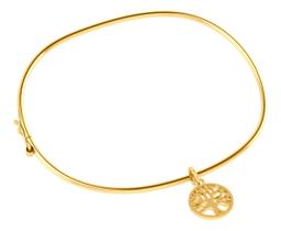 Pulseira Bracelete Rígido Prata 925 Dourada 18k- Árvore Vida