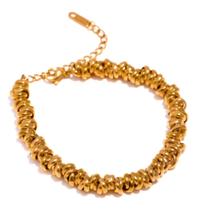 Pulseira Bracelete Semijoia Feminina Aço Inox Argola Banhado Ouro 18k Dourada Minimalis Antialérgica