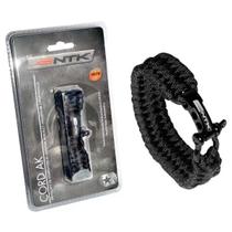 Pulseira Bracelete Sobrevivência Cord Ak Nautika com Pederneira Paracord 3m e Engate Camping Aventura Trilha