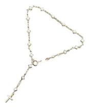 Pulseira Bracelete Terço Noiva Dourada F Ouro Com Pérolas Pulseira Bracelete Terço Noiva Dourada F Ouro Com Pérolas