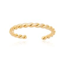 Pulseira Bracelete Torcido Regulável Ouro 18k