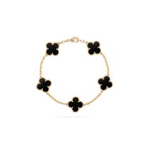 Pulseira Bracelete Trevo Flor Grife Luxo Banhada Ouro 18 K