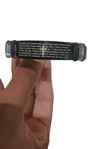 Pulseira Bracelete Unissex Aço Inox Oração Pai Nosso