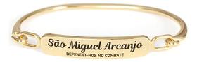 Pulseira Bracelete Unissex Gravura Arcanjo Miguel Defesa Fé Anjo Protetor Religião