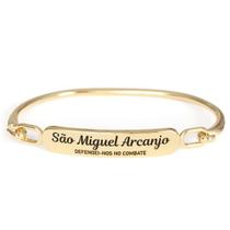 Pulseira Bracelete unissex Sao Miguel Arcanjo Dourada - Sacred