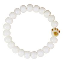 Pulseira branca fofa Bodhizi com pérola de gato queimada Pulseira branca fofa Bodhizi com pérola de gato queimada