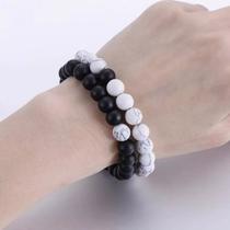 Pulseira Branca Preta Par Namorado Amigo Unissex P6109
