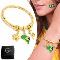 Pulseira Brasil Copa do Mundo Futebol Bracelete Seleção Patriota