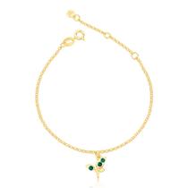 Pulseira broto com cristais revestido em ouro 18 k