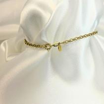 Pulseira Bruna Semijóias Corrente Folheada A Ouro Trançada 45cm