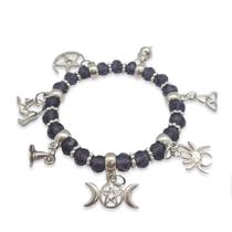 Pulseira Bruxa Cristal Roxo Conexão com a Natureza Ajustável