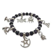 Pulseira Bruxa Roxa e Preta Conexão com a Natureza Ajustável Pulseira Bruxa Roxa e Preta Conexão com a Natureza Ajustável