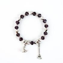 Pulseira Bruxa Wicca Roxa Chapeu Vassoura Cristal e Silicone Pulseira Bruxa Wicca Roxa Chapeu Vassoura Cristal e Silicone