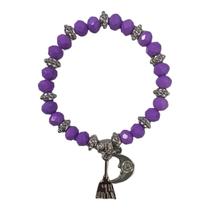 Pulseira Bruxa Wicca Roxa Cristal e Silicone