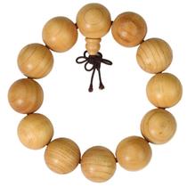 Pulseira budista natural de madeira de pêssego de 20 mm para homens/mulheres