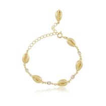 Pulseira buzios ponto de luz banhada a ouro 18k