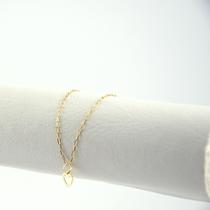 Pulseira Cadeadinho Ouro 18k 750 16 Cm Coração Mini Vazado Amarelo 16 Cm