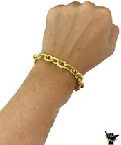 Pulseira Cadeado 12mm - Banhado a Ouro 18k Pulseira Cadeado 12mm - Banhado a Ouro 18k
