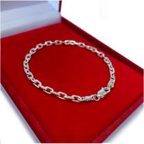 Pulseira Cadeado 20cm Unisex Em Prata 925 Italiana