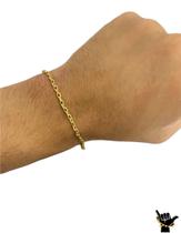 Pulseira Cadeado 2mm - Banhada a ouro 18k