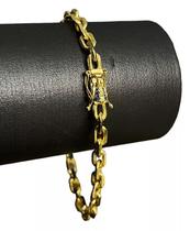 Pulseira Cadeado 5mm Fecho Nossa Senhora Banhado A Ouro 18k