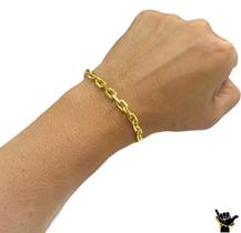 Pulseira Cadeado 6mm - Banhada a ouro 18k