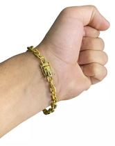 Pulseira Cadeado 6mm Fecho Especial Nossa Senhora Banhado A Ouro 18k Pulseira Cadeado 6mm Fecho Especial Nossa Senhora Banhado A Ouro 18k
