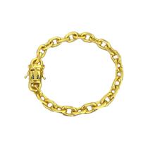 Pulseira Cadeado 8mm Fecho Nossa Senhora - Banhada a Ouro