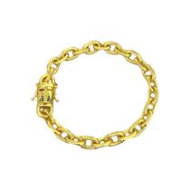 Pulseira Cadeado 8mm Fecho Nossa Senhora - Banhada a Ouro Pulseira Cadeado 8mm Fecho Nossa Senhora - Banhada a Ouro