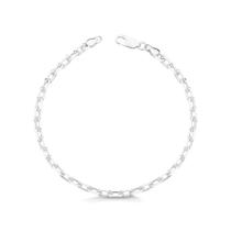 Pulseira Cadeado Curta 4mm Masculina Prata 925