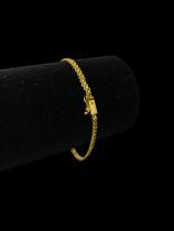 Pulseira cadeado duplo 3mm - banhado a ouro 18k