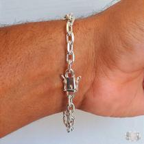 Pulseira Cadeado Fecho Gaveta Prata 925 - 5,5mm