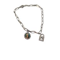 Pulseira Cadeia da Consagração Com Medalha de Nossa Senhora das Dores em Inox Pulseira Cadeia da Consagração Com Medalha de Nossa Senhora das Dores em Inox