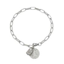 Pulseira Cadeia de Consagração com Medalha de São Bento em Inox