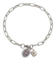 Pulseira Cadeia De Consagração Com Medalha De São Bento