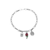 Pulseira Cadeia de Consagração de Nossa Senhora de Guadalupe Pingente Rosa