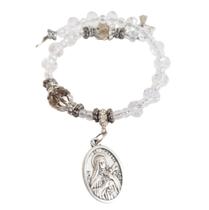 Pulseira Cadeia Terço dezena cristal medalha Santa Terezinha