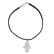 Pulseira camurça com Hamsa 20mm - Sunshine Cristais